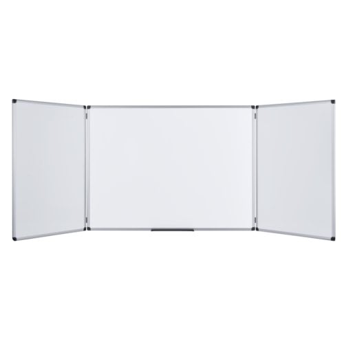 MasterVision Trio Maya 36" x 96" Magnetic Dry Erase/Cork Combo Board