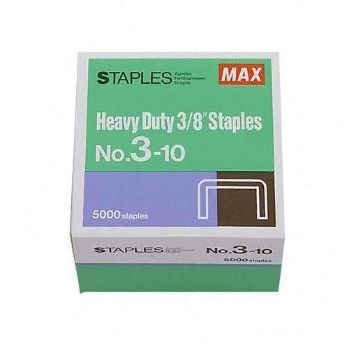 Max 3-10 3/8" Heavy Duty Staples for HD-3DF - 5 Boxes (5000/Box)