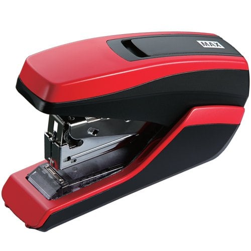 Max HD-55FL Red Flat Clinch Standard Half Strip Stapler