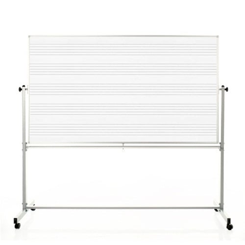 Luxor 72" x 48" Reversible Mobile Magnetic Music Whiteboard