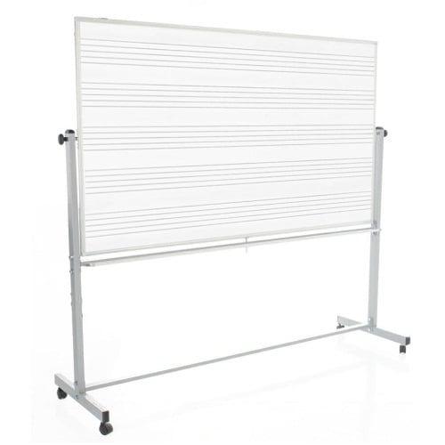 Luxor 72" x 48" Reversible Mobile Magnetic Music Whiteboard