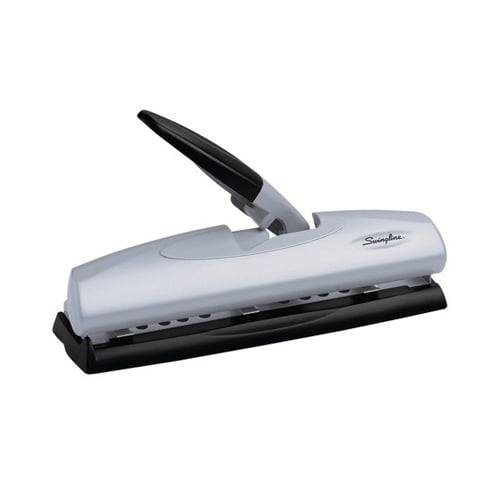 Swingline Black/Silver LightTouch High Capacity 2-7 Hole Punch - 74030