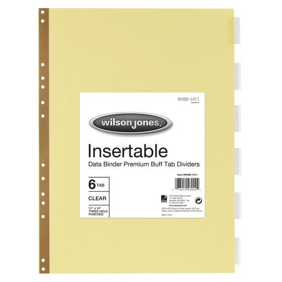 Wilson Jones Yellow 14-7/8" x 11" Indexes for Data Binders - W4891411