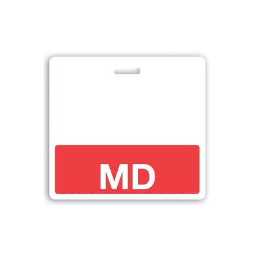 MD Badge Buddies (Red Bar/White Text) - 25pk