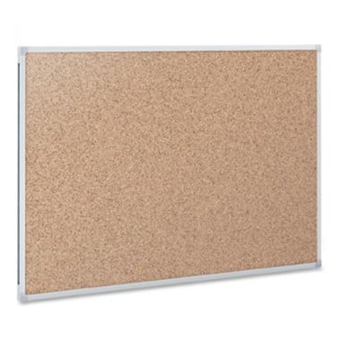 Mead Natural Cork  Bulletin Board with Aluminum Frame