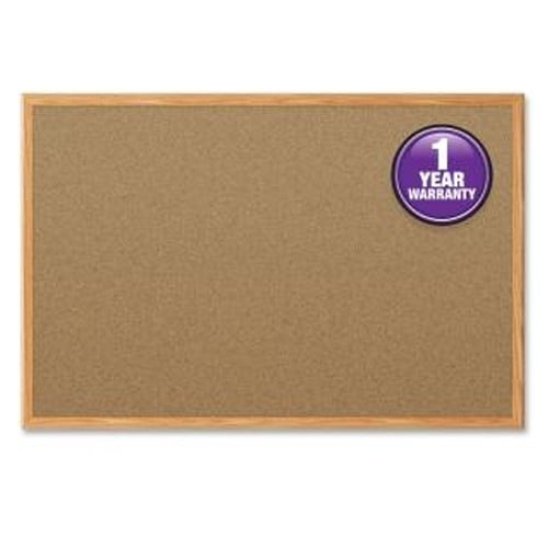 Mead Natural Cork  Bulletin Board with Oak Frame