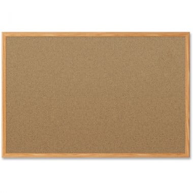 Mead Natural Cork  Bulletin Board with Oak Frame