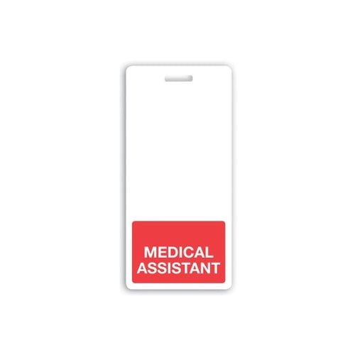 MEDICAL ASSISTANT Badge Buddies (Red Bar/White Text) - 25pk