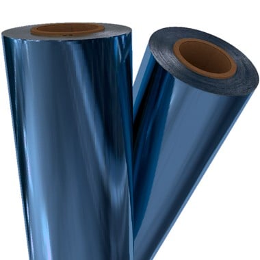 Medium Blue Metallic 24" x 500' Laminating / Toner Fusing Foil - 1" Core