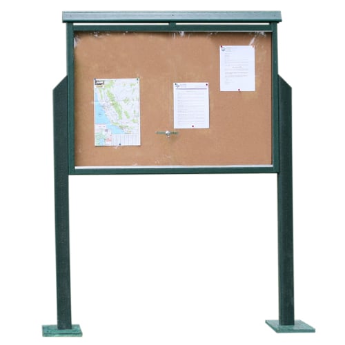 Medium One-Sided Message Center w/ Two Posts - Green