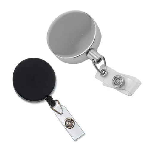 Metal Badge Reel with Wire Cord - 25pk
