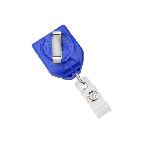 Metallic Blue B-REEL No-Twist Badge Reel With Swivel Belt Clip - 25pk