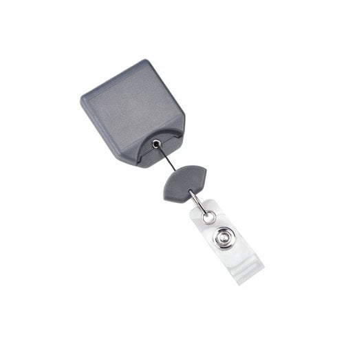 Metallic Gray B-REEL No-Twist Badge Reel With Swivel Belt Clip - 25pk