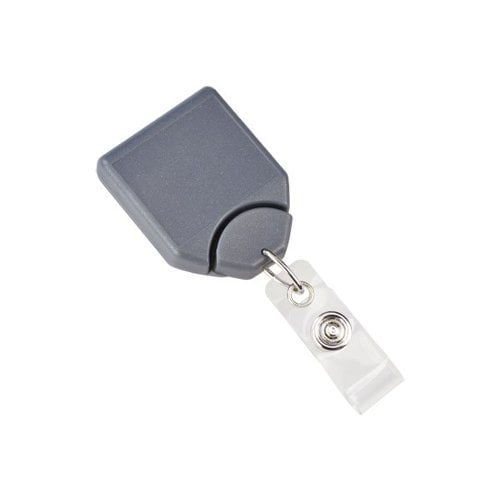 Metallic Gray B-REEL No-Twist Badge Reel With Swivel Clip w/ Teeth - 25pk