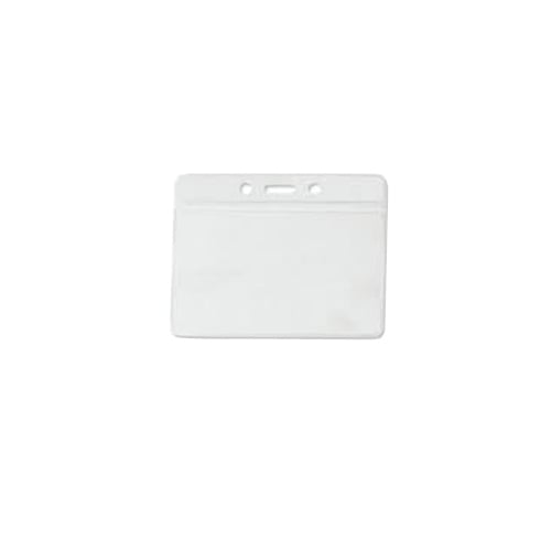 Military Size Horizontal Clear Bar Vinyl Badge Holder w/ Hole