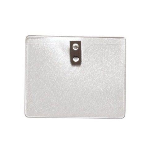 Military Size Horizontal Clear Vinyl Badge Holders with Clips - 100pk