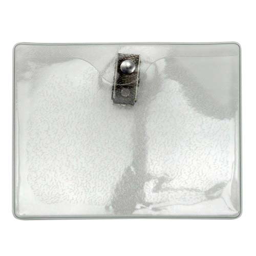 Military Size Horizontal Clear Vinyl Badge Holders with Clips - 100pk