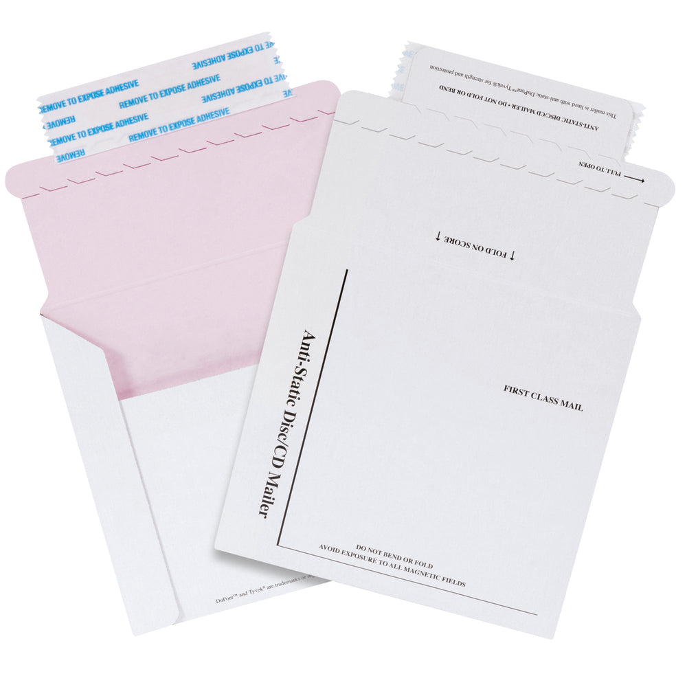 5-1/8" x 5" Tyvek�� Lined White CD Mailers - 100pk