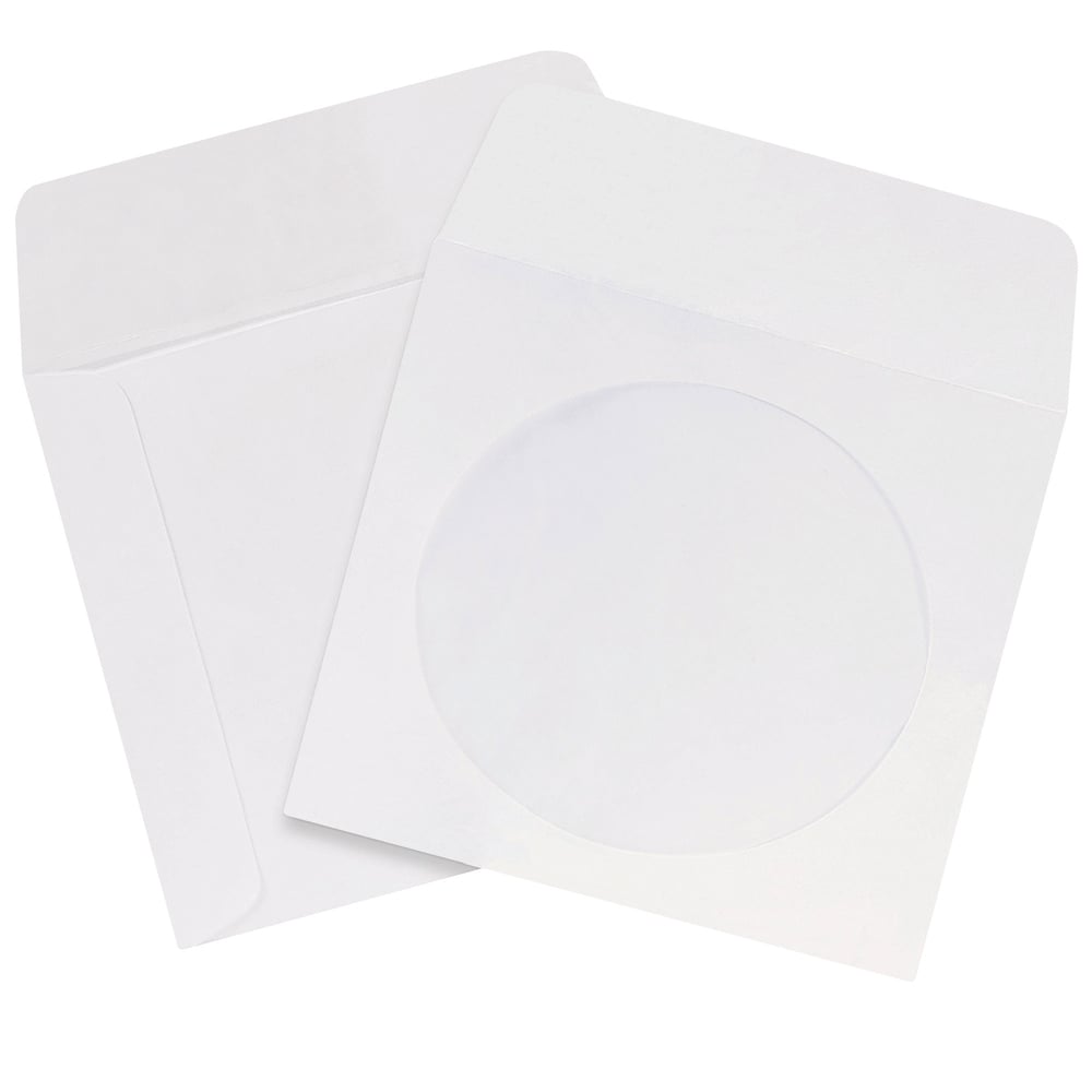 4 7/8 x 5" Tyvek�� Windowed White CD/DVD Sleeves - 500pk