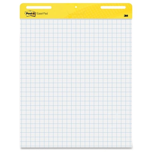 Post-it 25" x 30" White Self-Stick Easel Pad with Grid Lines