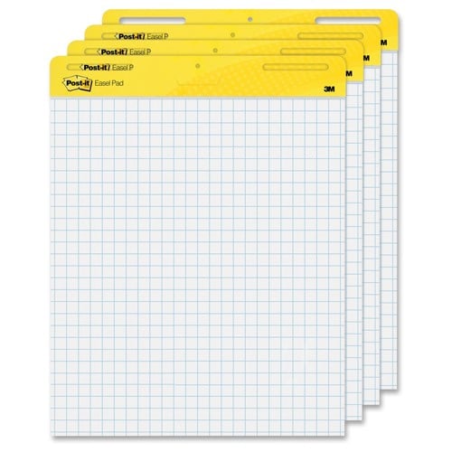 Post-it 25" x 30" White Self-Stick Easel Pad with Grid Lines