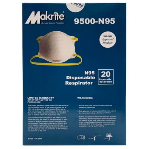 N95 Particulate Respirator Masks - 20/Pack