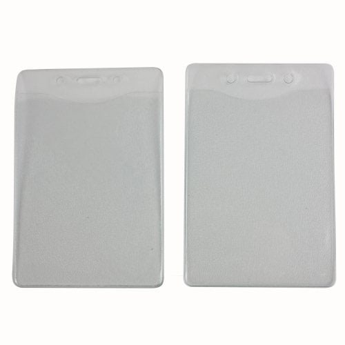 Name Badge Size Clear Vinyl Badge Holders w/ Holes - 100pk