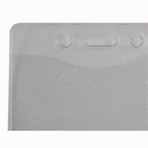 Name Badge Size Clear Vinyl Badge Holders w/ Holes - 100pk