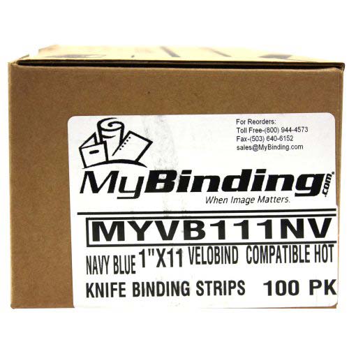 Navy 1" x 11" Velobind Compatible Hot Knife Binding Strips