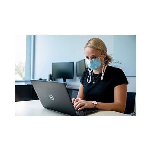 Navy Blue 3/8" Flat Open Ended Mask Holding Lanyard with Two Bulldog Clips - 100pk