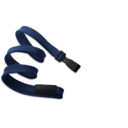 Navy Blue Flat Braid Break-Away Lanyard with Wide Hook - 100pk