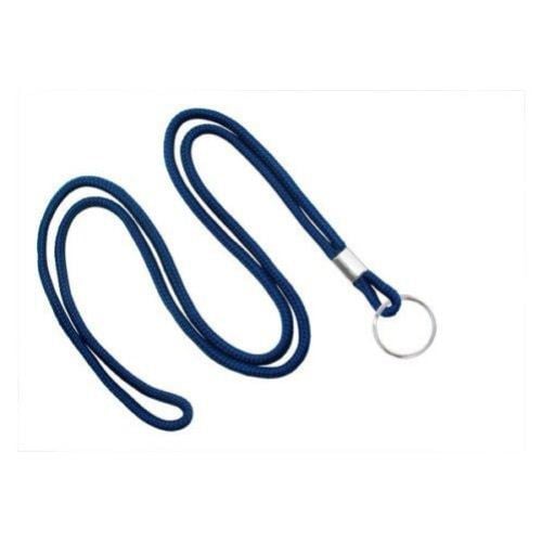 Navy Blue Round Braid Lanyard with NPS Split Ring - 100pk