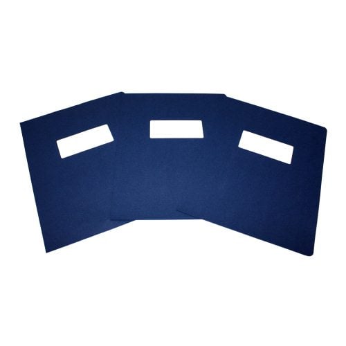 GBC Navy Linen Weave 8.75" x 11.25" With Windows 100 sets - 2000503