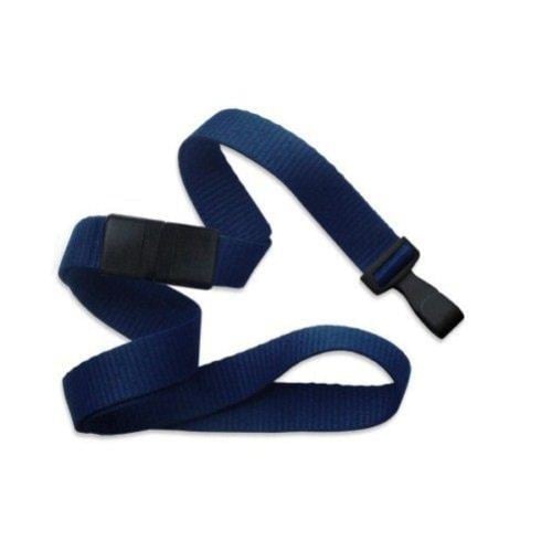 Navy Microweave Break-Away Lanyard with Wide Plastic Hook  - 100pk