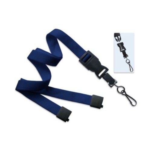 Navy Optiweave Break-Away Lanyard with DTACH Swivel Hook - 100pk