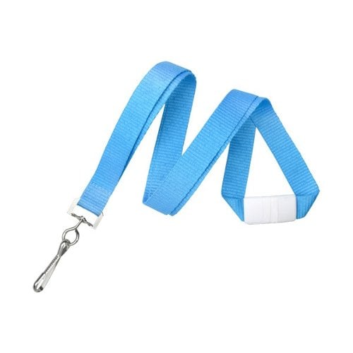 Neon Blue 5/8" Breakaway Lanyard With Sewn Nickel-Plated Steel Swivel Hook - 100pk