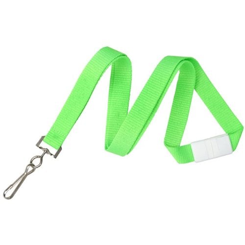 Neon Green 5/8" Breakaway Lanyard With Sewn Nickel-Plated Steel Swivel Hook - 100pk