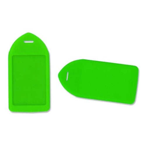 Neon Green Rigid Plastic Luggage Tag Holder - 100pk