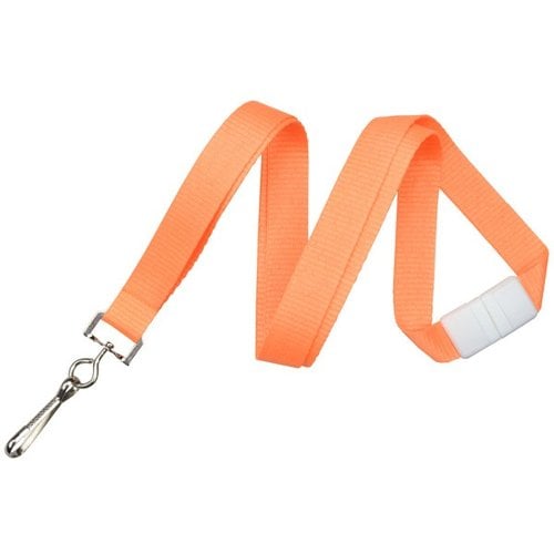 Neon Orange 5/8" Breakaway Lanyard With Sewn Nickel-Plated Steel Swivel Hook - 100pk