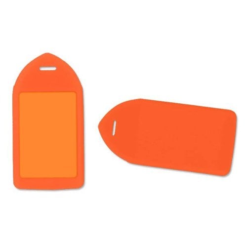 Neon Orange Rigid Plastic Luggage Tag Holder - 100pk