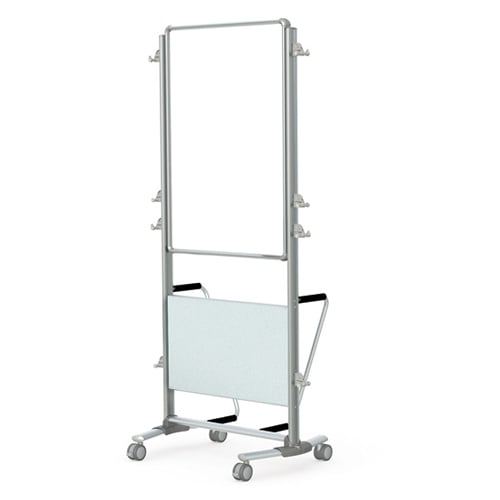 Nexus Easel Plus 76 1/8" x 32 5/8" Double-Sided Mobile Magnetic Porcelain Whiteboard - Frosted Panel