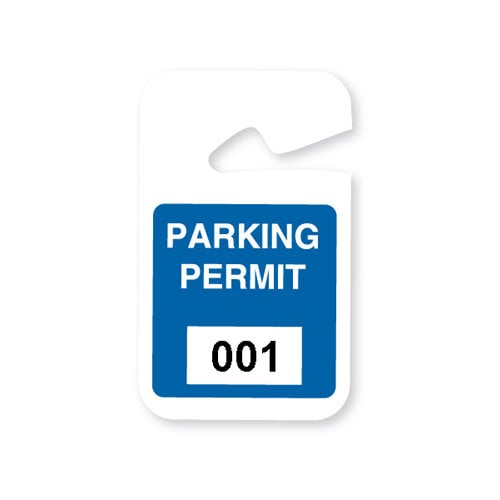 Non-Expiring Plastic Parking Permit - Blue -100pk