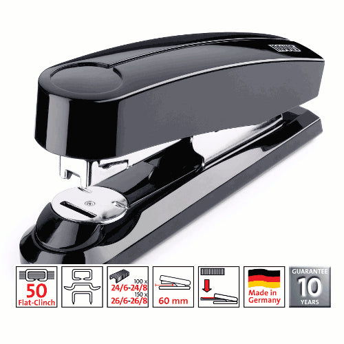 Novus B4FC Compact Flat Clinch Executive Stapler - Black