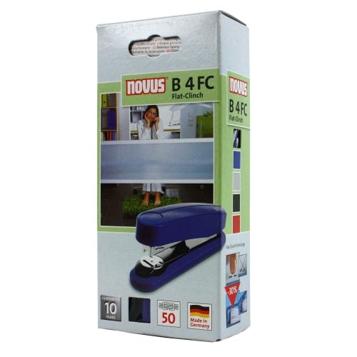 Novus B4FC Compact Flat Clinch Executive Stapler - Blue