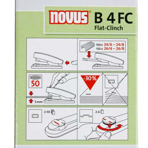 Novus B4FC Compact Flat Clinch Executive Stapler - Blue
