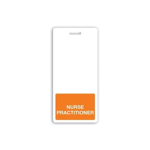 NURSE PRACTITIONER Badge Buddies (Orange Bar/White Text) - 25pk