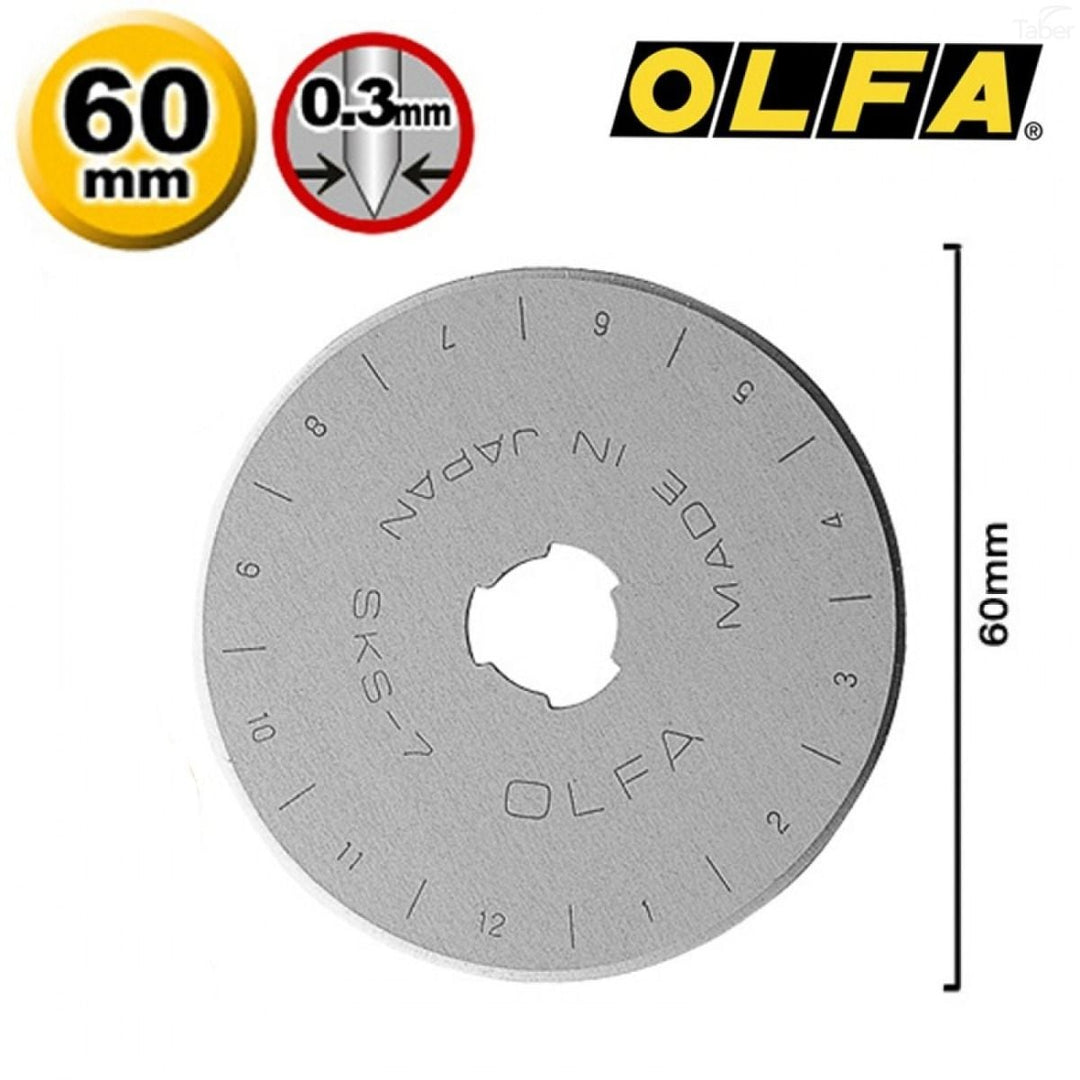 Olfa 60mm Deluxe Rotary Cutter Replacement Blades (5/Pk) #RB60-5 - Clearance Sale
