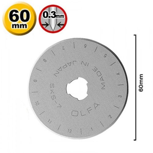 OLFA 60mm Rotary Blades - 5pk