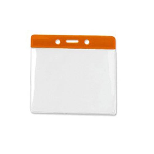 Orange Extra Large Horizontal Color-Bar Badge Holders - 100pk