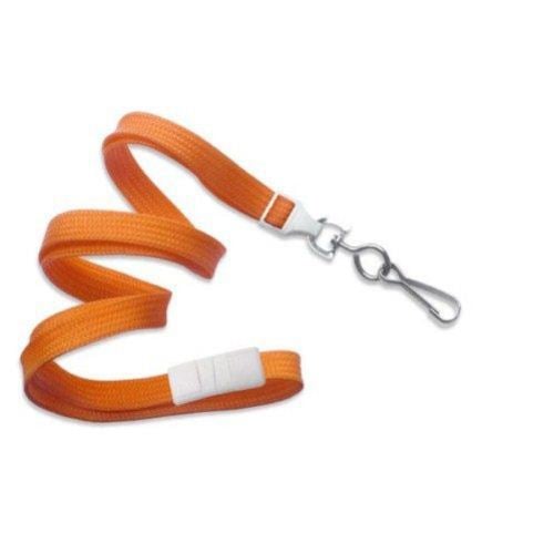 Orange Flat Braid Break-Away Lanyard with NPS Swivel Hook - 100pk